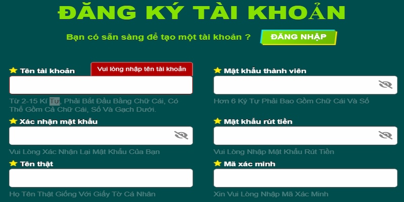 Đặt tên tài khoản khi bị trùng lặp thông tin